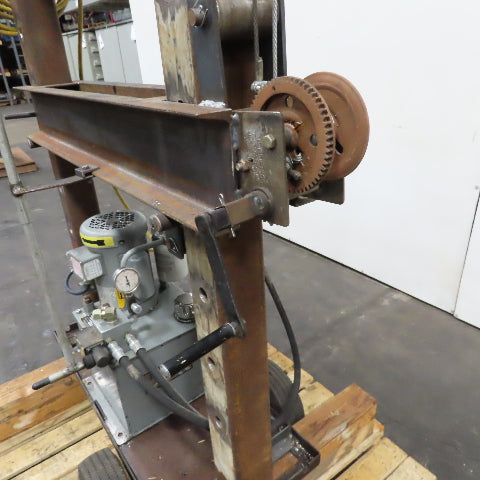 Custom Mobile H-Frame Hydraulic Arbor Press 8" Stroke 3/4Hp 115/230V 1Ph