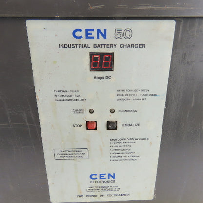 CEN Electronics 12A0380S0A CEN 50 24V Battery Charger 120V 1Ph 380AH 12 Cell