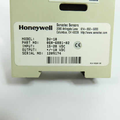 Honeywell 060-6881-02 DV-10 Sensotec Transducer Amplifier 15-28VDC In 10VDC Out