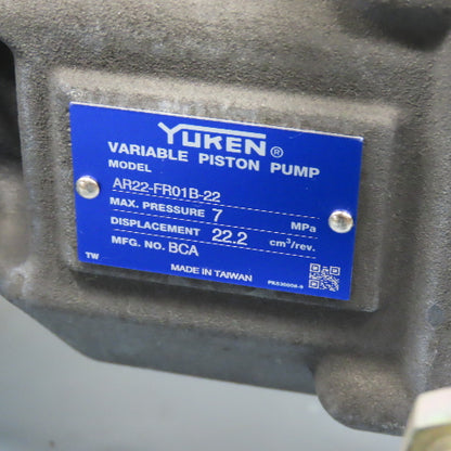 Yuken YA22-B-10-3.7 Hydraulic Power Unit 100L Capacity 3.7kW 480V 3Ph