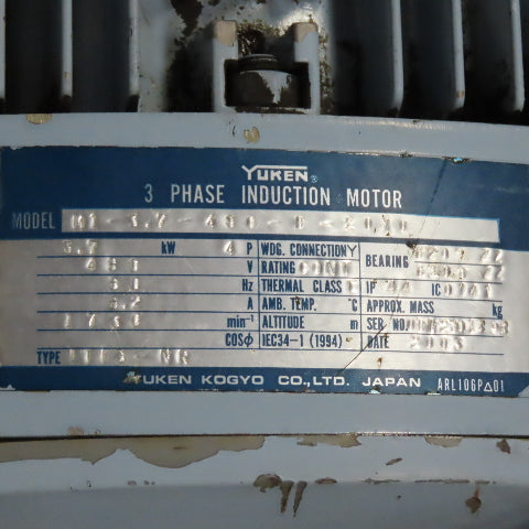 Yuken YA22-B-10-3.7 Hydraulic Power Unit 100L Capacity 3.7kW 480V 3Ph