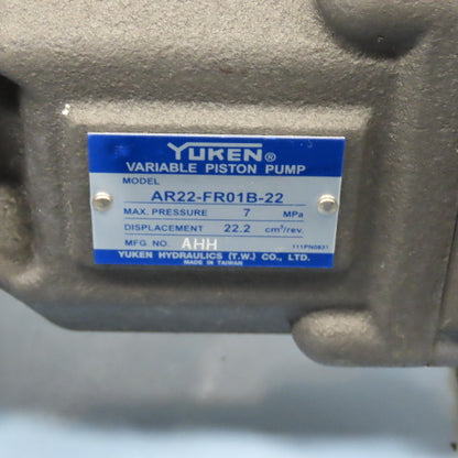 Yuken YA22-B-10-3.7-41 Hydraulic Power Unit 100L Capacity 3.7kW 480V 3Ph