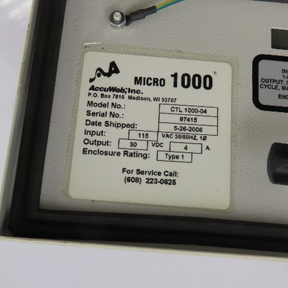 AccuWeb CTL 1000-04 Micro 1000 Web Guide Controller 115VAC Input 30VDC Output