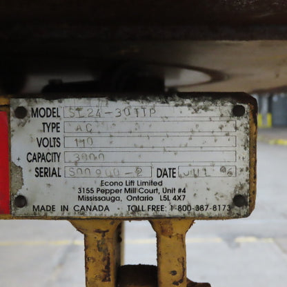 Econo-Lift SL24-30-TTP 48" x 48" Rotating Scissor Lift Table 1.5 Ton 115V 1Ph