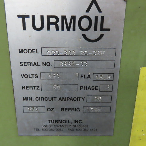 Turmoil OCO-300 RO-CEV 36k BTU Industrial Process Open Loop Oil Chiller 460V 3Ph