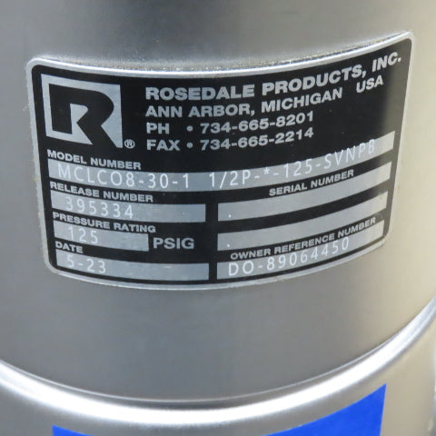 Rosedale MCLC08-30-1 1/2P-*-125-SVNPB Stainless Steel Basket Strainer Filter