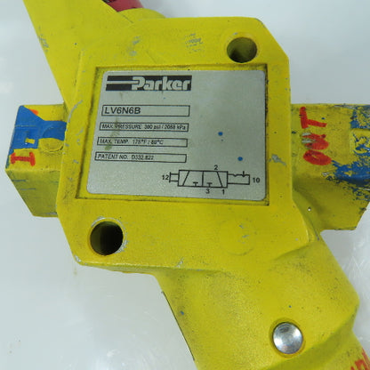 Parker LV6N6B Lockout Safety Exhaust Valve 300 PSI Max 3-Way with Vent Muffler