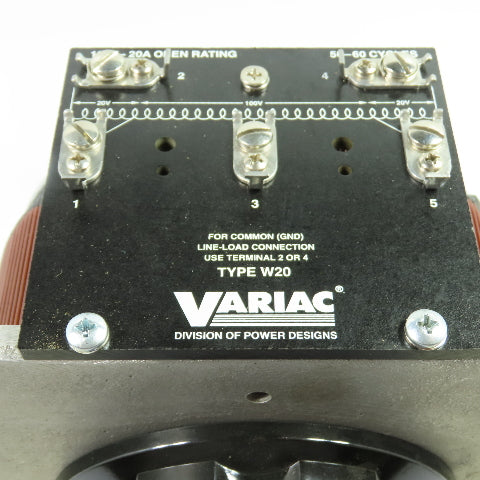 Variac W20 Variable Autotransformer 120V 20A 1Ph 50-60Hz