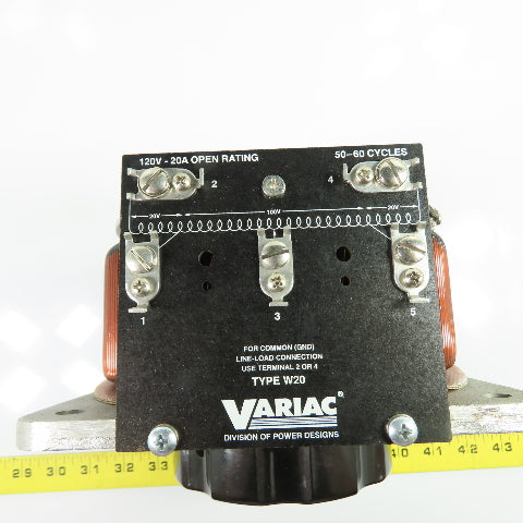 Variac W20 Variable Autotransformer 120V 20A 1Ph 50-60Hz