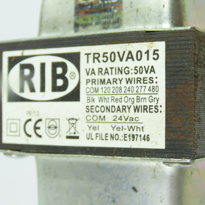 RIB TR50VA015 50VA Control Transformer 24VAC Secondary 120/480V Primary