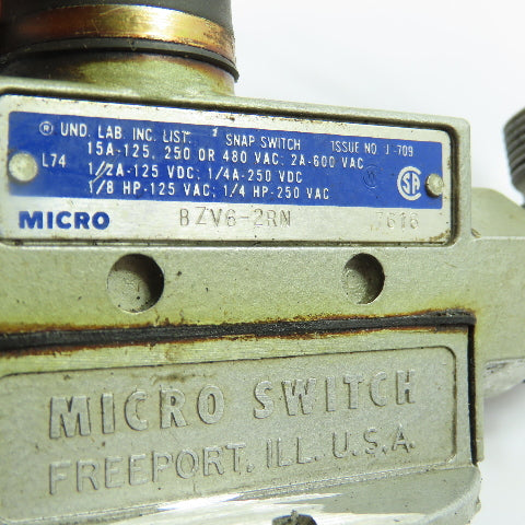 Micro Switch BZV6-2RN Micro Limit Switch 250/480VAC 125/250VDC