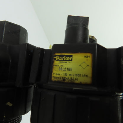Parker 07R213AC 06L21BE Pneumatic Filter Regulator Lubricator 150PSI 3/8" NPT