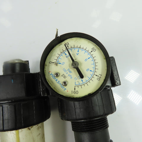 Parker 07R213AC 06L21BE Pneumatic Filter Regulator Lubricator 150PSI 3/8" NPT