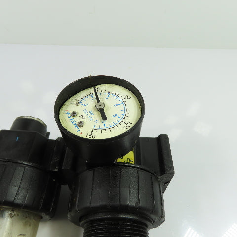 Parker 07R213AC 06L21BE Pneumatic Filter Regulator Lubricator 150PSI 3/8" NPT