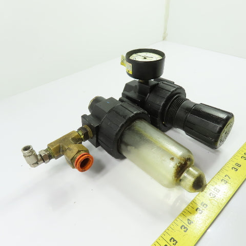 Parker 07R213AC 06L21BE Pneumatic Filter Regulator Lubricator 150PSI 3/8" NPT
