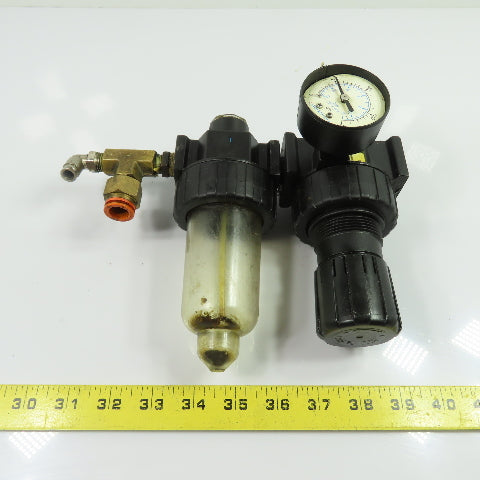 Parker 07R213AC 06L21BE Pneumatic Filter Regulator Lubricator 150PSI 3/8" NPT