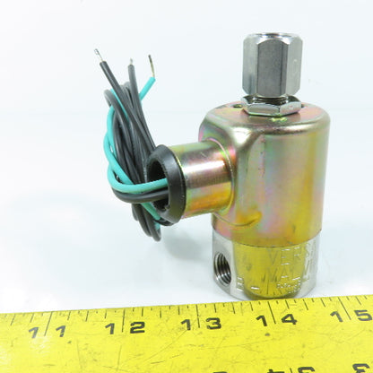 Versa Valve ESM-2302-06-H-PC-3-A120 Solenoid Drain Valve 120V 1/4" NPT