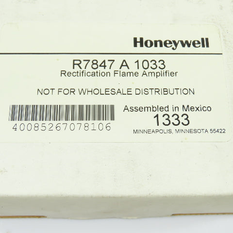Honeywell R7847A1033 Rectification Flame Amplifier 2-3 Sec Response Time