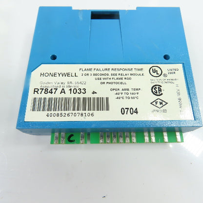 Honeywell R7847A1033 Rectification Flame Amplifier 2-3 Sec Response Time