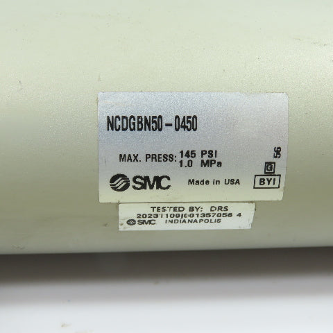 SMC NCDGBN50-0450 Pneumatic Air Cylinder 50mm Bore 145 PSI
