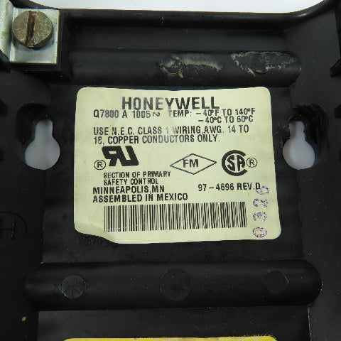 Honeywell Q7800A1005 Q7800A 22-Terminal Burner Subbase