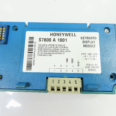 Honeywell S7800A1001 Burner Control Keyboard Display Module (Broken Plastic)