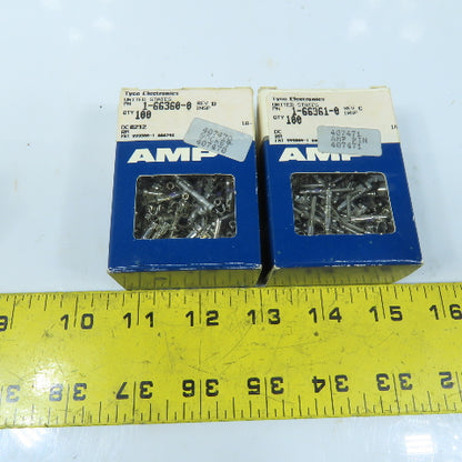 Tyco 1-66361-0 1-66360-0 Type III+ Crimp Pin and Socket Contacts Lot OF 100 Sets