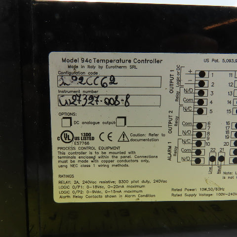 Eurotherm 94cP2CC62 94c Digital Temperature Process Controller 100V-240V