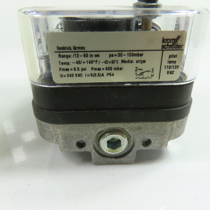 Kromschroder 84447982 DG150NT Gas Pressure Switch 12-60 in wc 240VAC NEW
