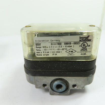 Kromschroder 84447822 DG50T Gas Pressure Switch 1/4" NPT 1-20 in wc 2.5-50mbar