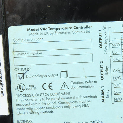 Eurotherm 94c Digital Temperature Process Controller DC Analog Output