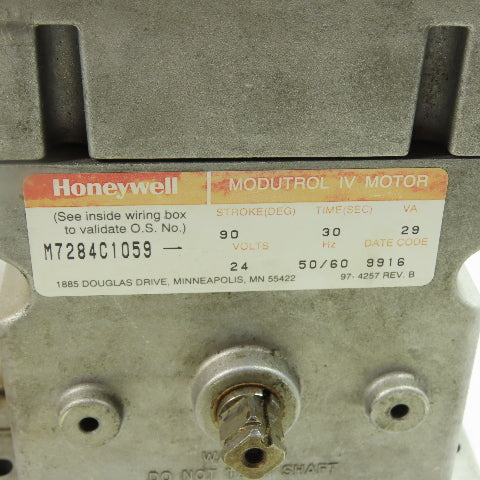 Honeywell M7284C1059 Modutrol IV Actuator Motor 24V 50/60Hz 90 Deg Stroke 30 Sec