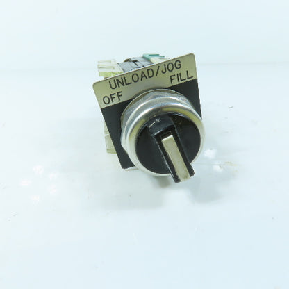 Allen-Bradley 800T-N2KF4 Selector Switch 3 Position 800T-XD2R Logic Reed 600V