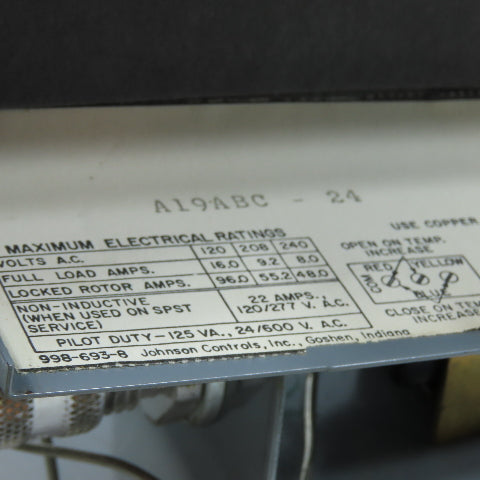 Penn A19ABC-24 Capillary Temperature Control Switch Thermostat SPDT