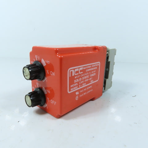 National Controls CKK-600-461 Solid State Repeat Cycle Timer 120VAC 6-600 Sec