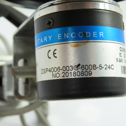 ZSP4006-003G-600B-5-24C Rotary Encoder 5-24V 600 P/R W/3-3/4" OD Measuring Wheel