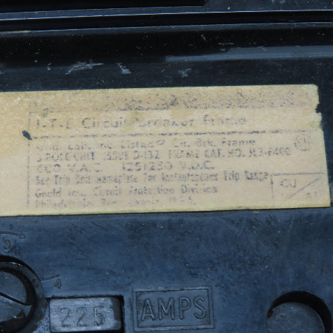 Gould JL3-F400 225A 3-Pole Molded Case Circuit Breaker 400A Frame
