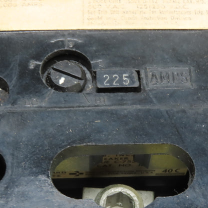 Gould JL3-F400 225A 3-Pole Molded Case Circuit Breaker 400A Frame
