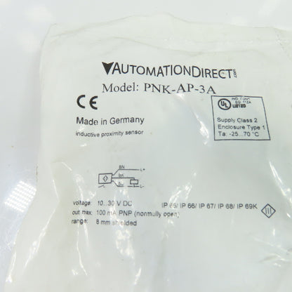 Automation Direct PNK-AP-3A Inductive Proximity Sensor 10-30VDC 100mA NEW