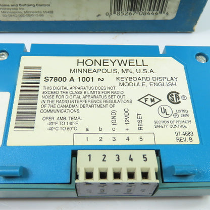 Honeywell S7800A1001 Burner Control Keyboard Display Module Rev E