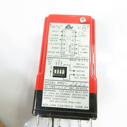 Red Lion Controls PRS1-1011 Plug In Speed Switch Relay Module 115VAC NEW