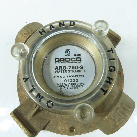 Groco ARG-750-S 3/4" NPT Marine Raw Water Strainer Cast Bronze Top Housing Cap