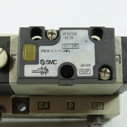 SMC VFS2100-5FZB 5-Port Solenoid Valve Manifold Base Assembly 0.1-1.0MPa 24VDC