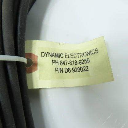 Dynamic Electronics D6 929022 6-Pin Female to Pigtail Industrial Cable 40ft