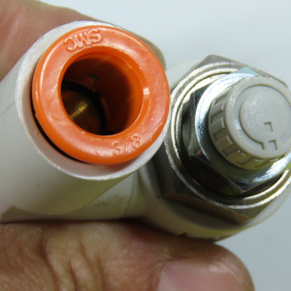 SMC AS3301F 3/8" Push-to-Connect Speed Controller Valve Elbow 1/4" NPT
