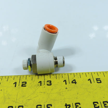 SMC AS3301F 3/8" Push-to-Connect Speed Controller Valve Elbow 1/4" NPT