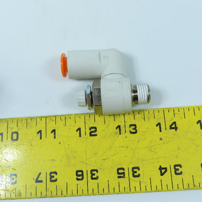 SMC AS3301F 3/8" Push-to-Connect Speed Controller Valve Elbow 1/4" NPT