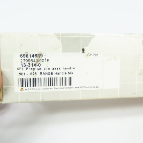 SPI 13-314-0 Aluminum Go No-Go Pin Gage Handle 0.501"-0.625" 12.00-16.50mm