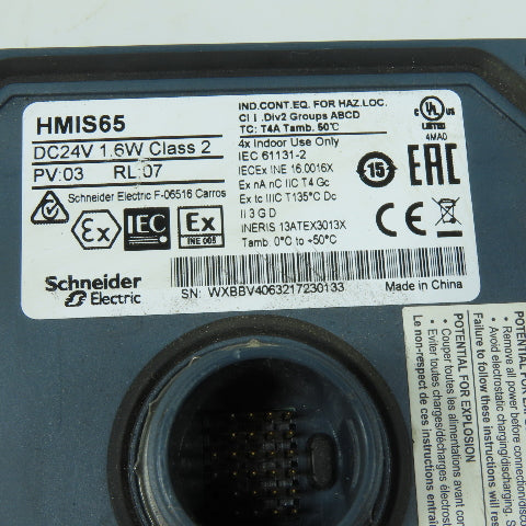 Schneider Electric HMIS65 RoboVent eTell Intelligent Controls HMI Display Panel