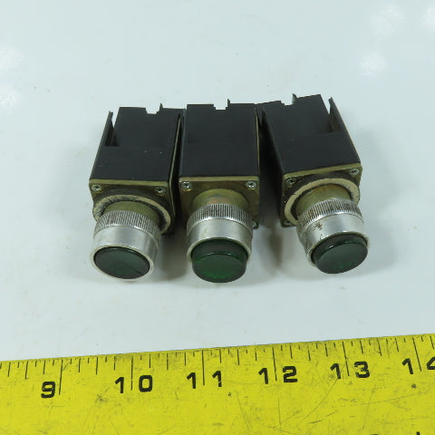 Allen Bradley 800MR-P16S 110V Green Illuminated Pilot Indicator Light Lot Of 3